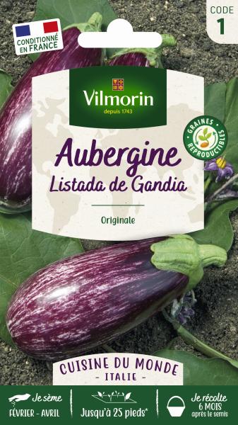 Potagères - Aubergine Listada de Gandia - Cuisine du Monde - face recto